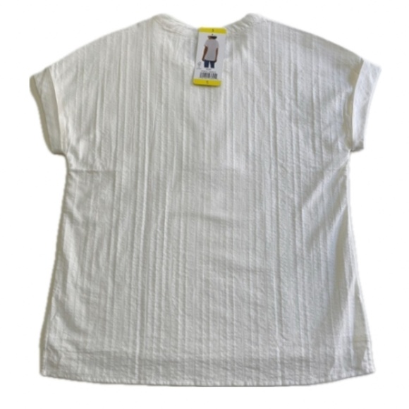 Matty M Ladies' Cotton Popover Top, Off-White/Ivory, Tunic Length, Small NWT - Picture 7 of 12